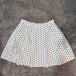 J. Crew Black and White polka dot pleated Skirt, Size 4
